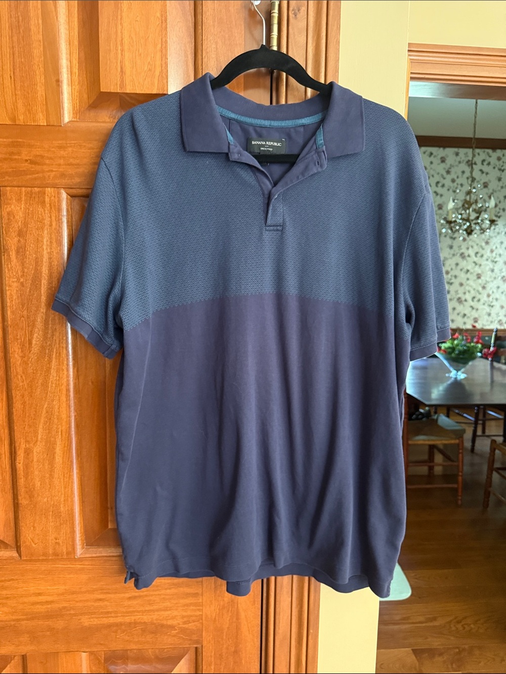 Banana Republic Men's Two-Tone Navy Polo